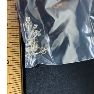 Lot of 10 Pairs Silver‎ Tone  Diamond Stud Earring Backs Replacement Clasps